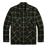 Plaid Wool Twill Overshirt Green Multi - Overshirt