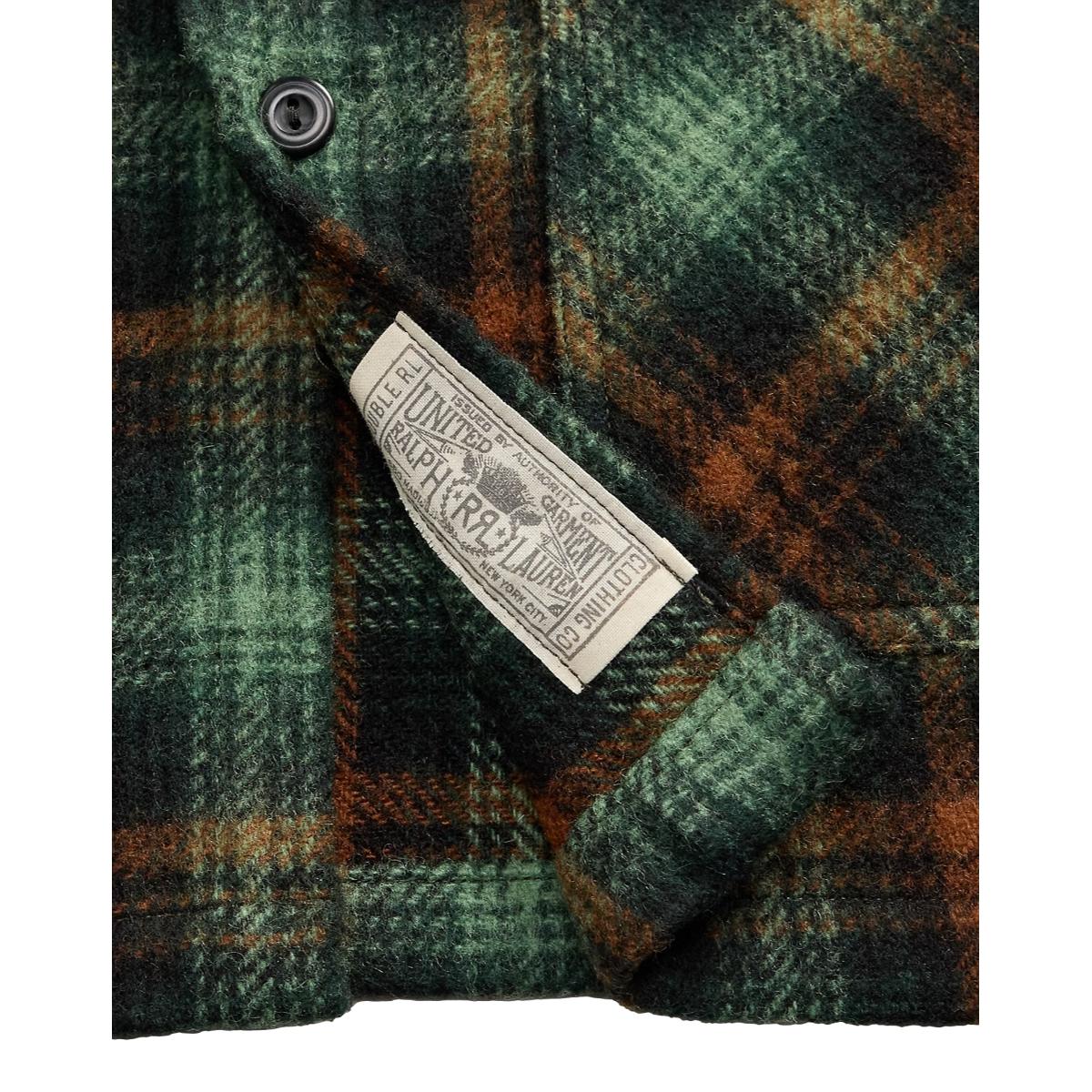 Plaid Wool Twill Overshirt Green Multi - Overshirt