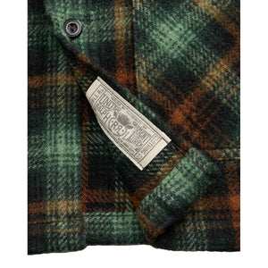 Plaid Wool Twill Overshirt Green Multi - Overshirt