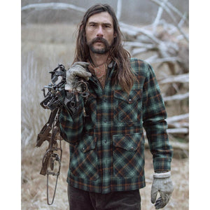 Plaid Wool Twill Overshirt Green Multi - Overshirt