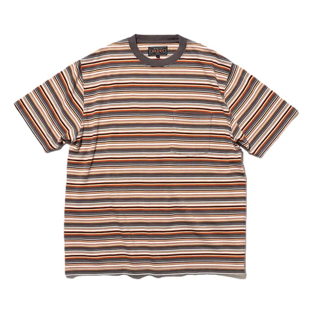 Pocket Tee Multi Stripe Tee Grey - T Shirts