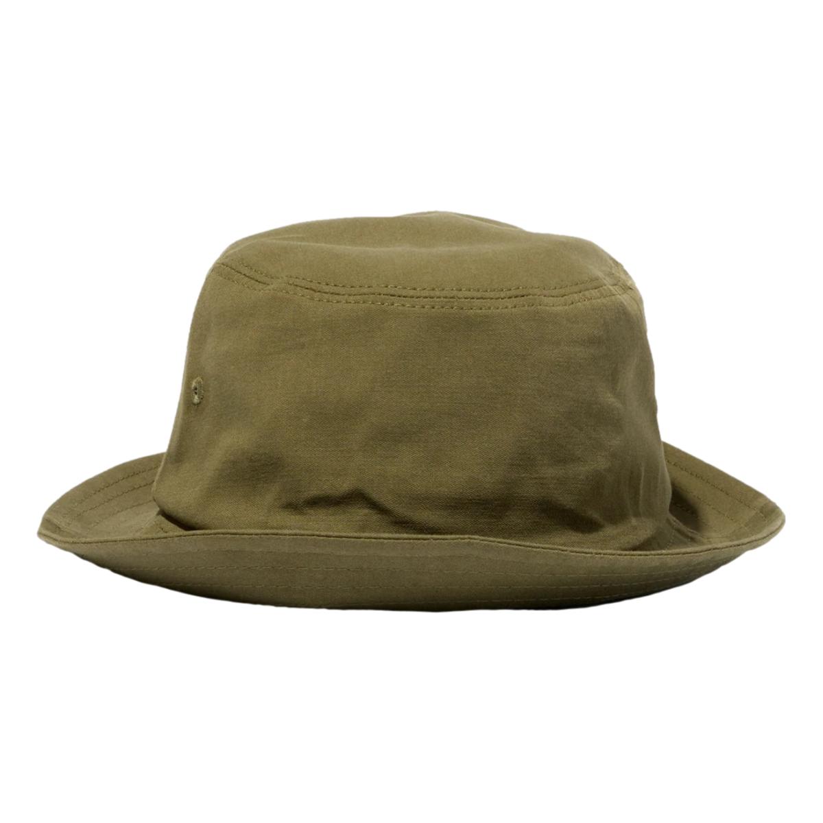 Porkpie Hat Olive Cotton Sanded Cloth - Hats