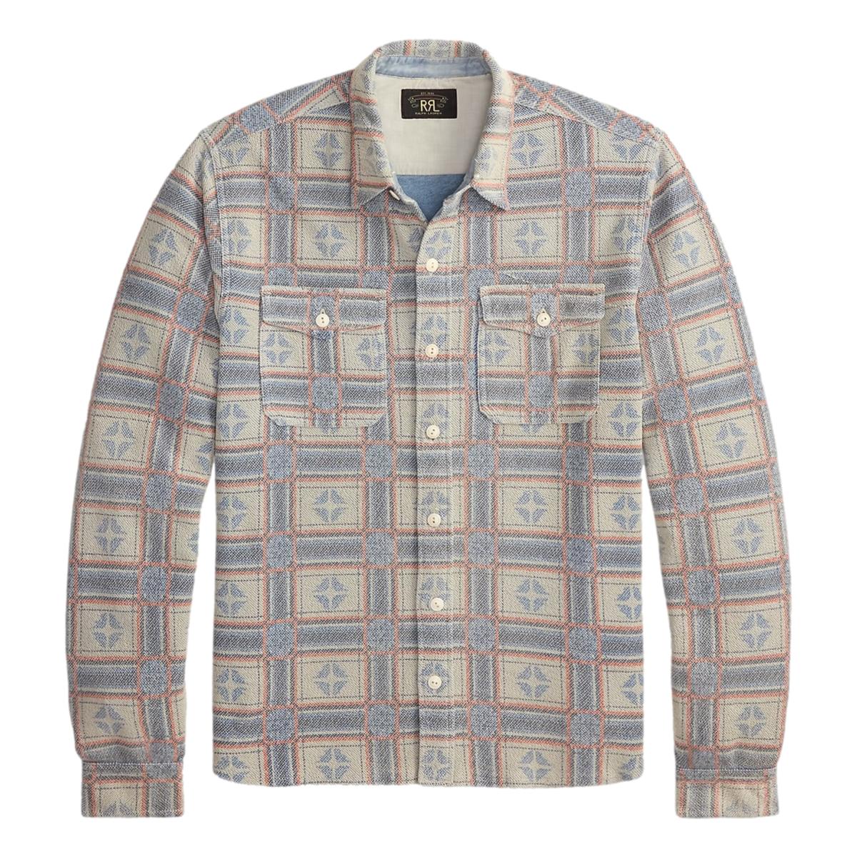 Print Reverse-Terry Workshirt White Multi - Shirt