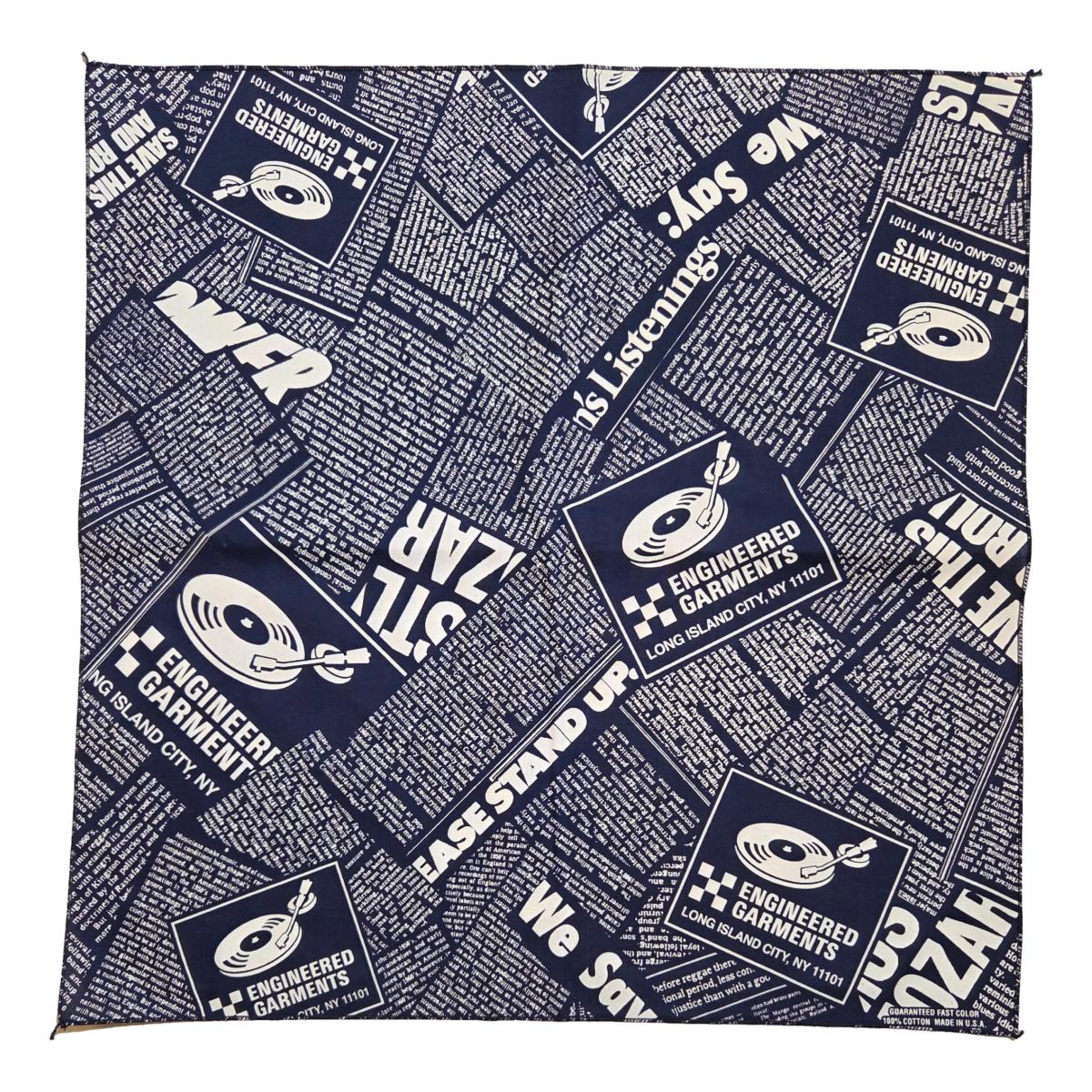 Printed Bandana Navy News - Bandanna