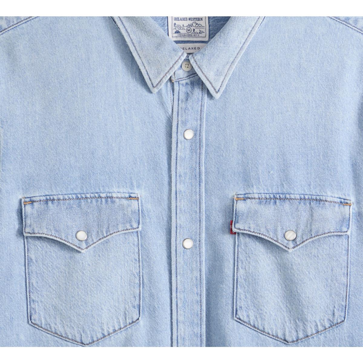 Relaxed Fit Western Sashiko Repaired Shirt - Shirt
