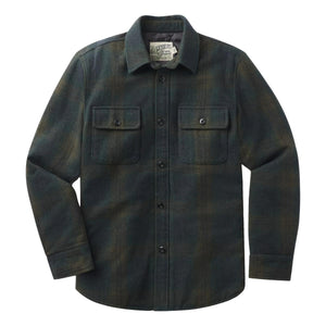 Retro Wool Padded Shirt Jacket Olive Plaid - Shirt Jacket