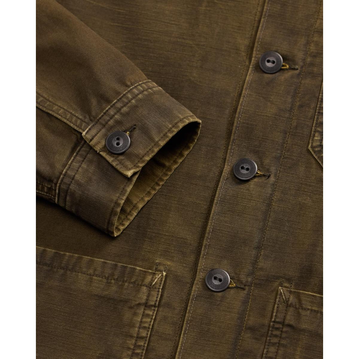 RRL Reverse-Sateen Overshirt Washed Brown - MILWORKS