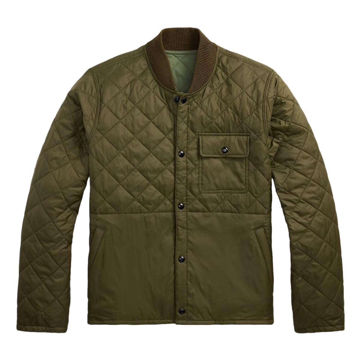 Reversible Quilted Liner Jacket Vintage Olive Sage - Jacket