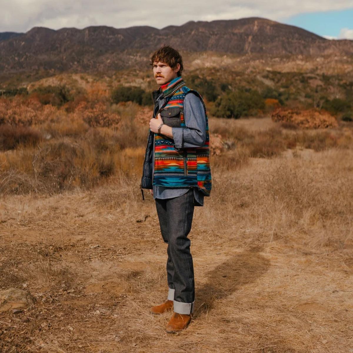 Reversible Thunderbird Denim Fleece Vest - Vest