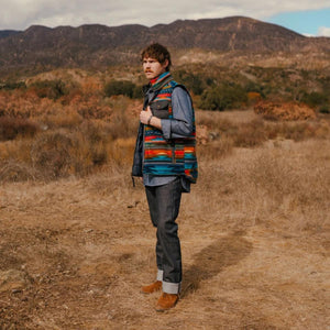 Reversible Thunderbird Denim Fleece Vest - Vest