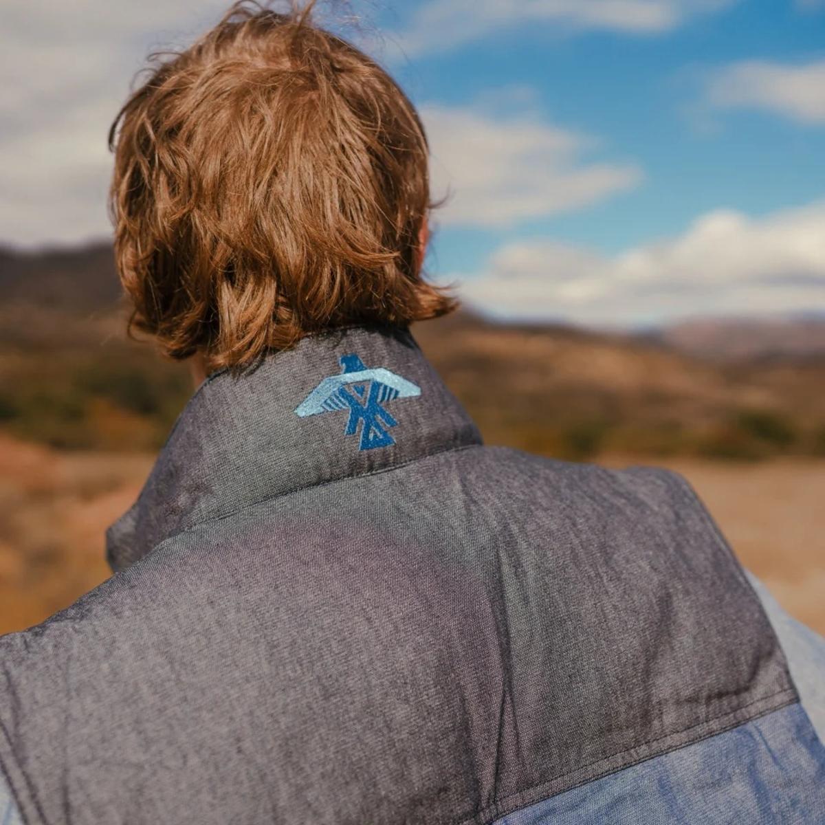 Reversible Thunderbird Denim Fleece Vest - Vest