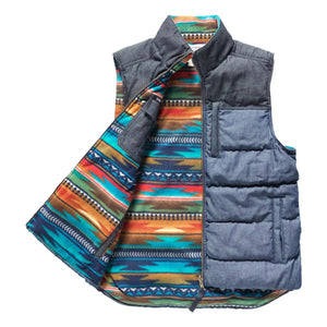Reversible Thunderbird Denim Fleece Vest - Vest