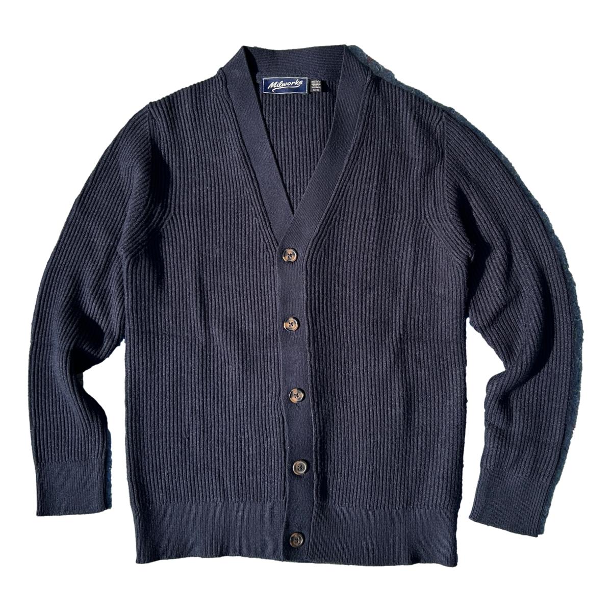 Ribbed Button Cardigan Dk. Storm - cardigan sweater
