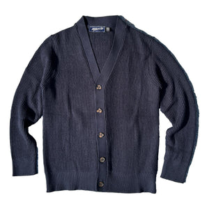 Ribbed Button Cardigan Dk. Storm - cardigan sweater