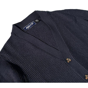Ribbed Button Cardigan Dk. Storm - cardigan sweater