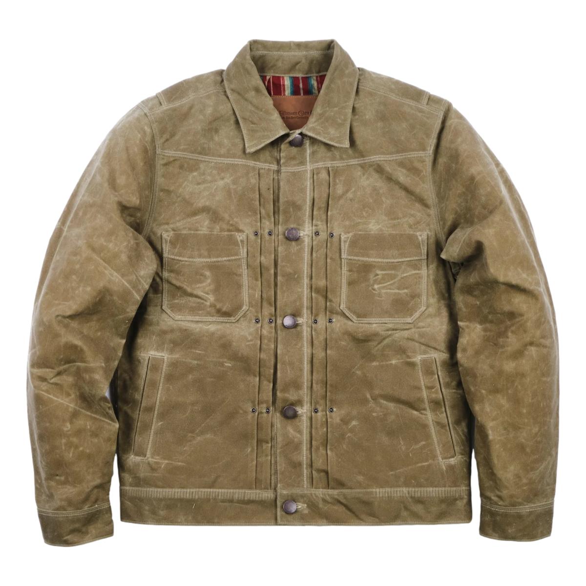 Riders Jacket Waxed Canvas Tobacco Red Interior - Jacket