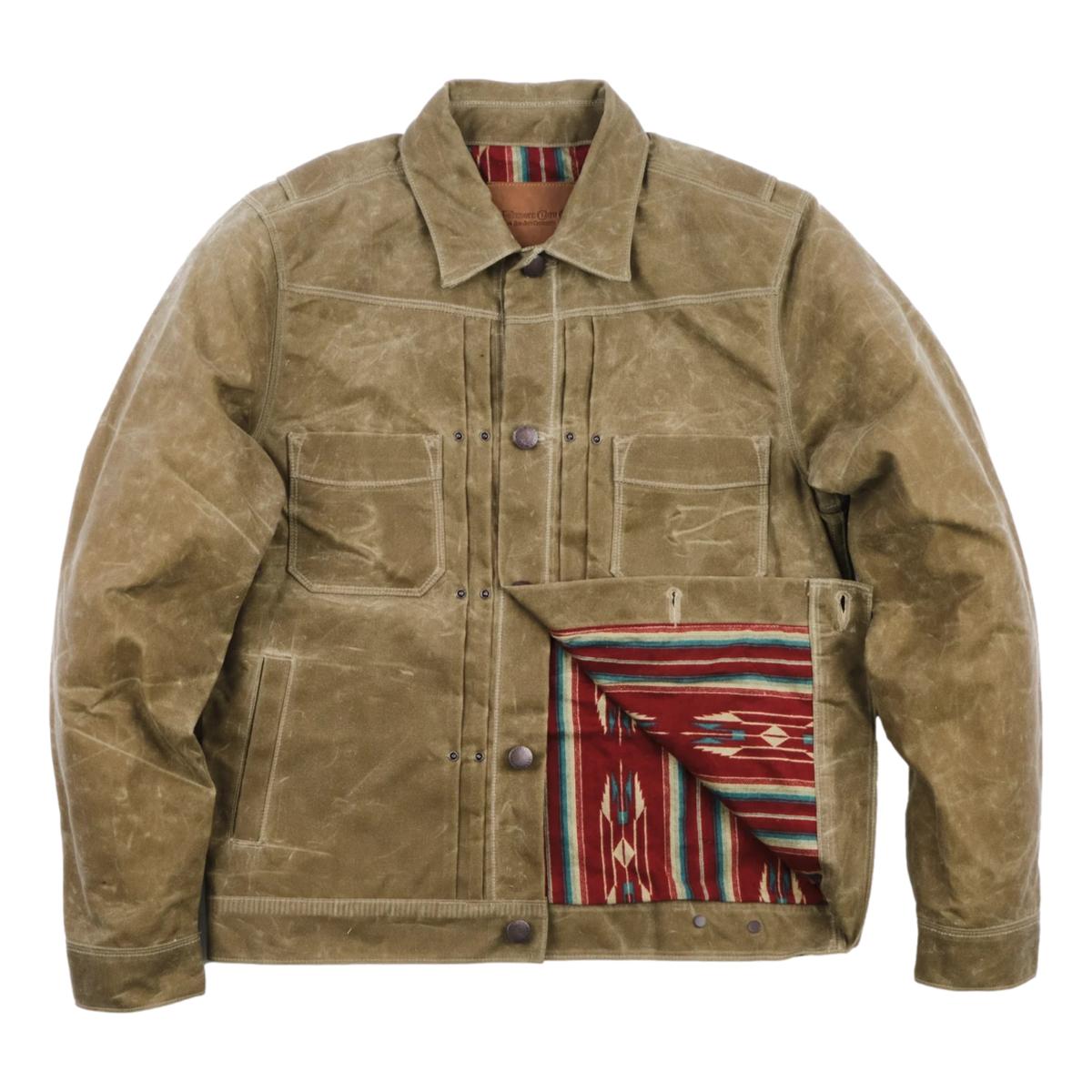 Riders Jacket Waxed Canvas Tobacco Red Interior - Jacket