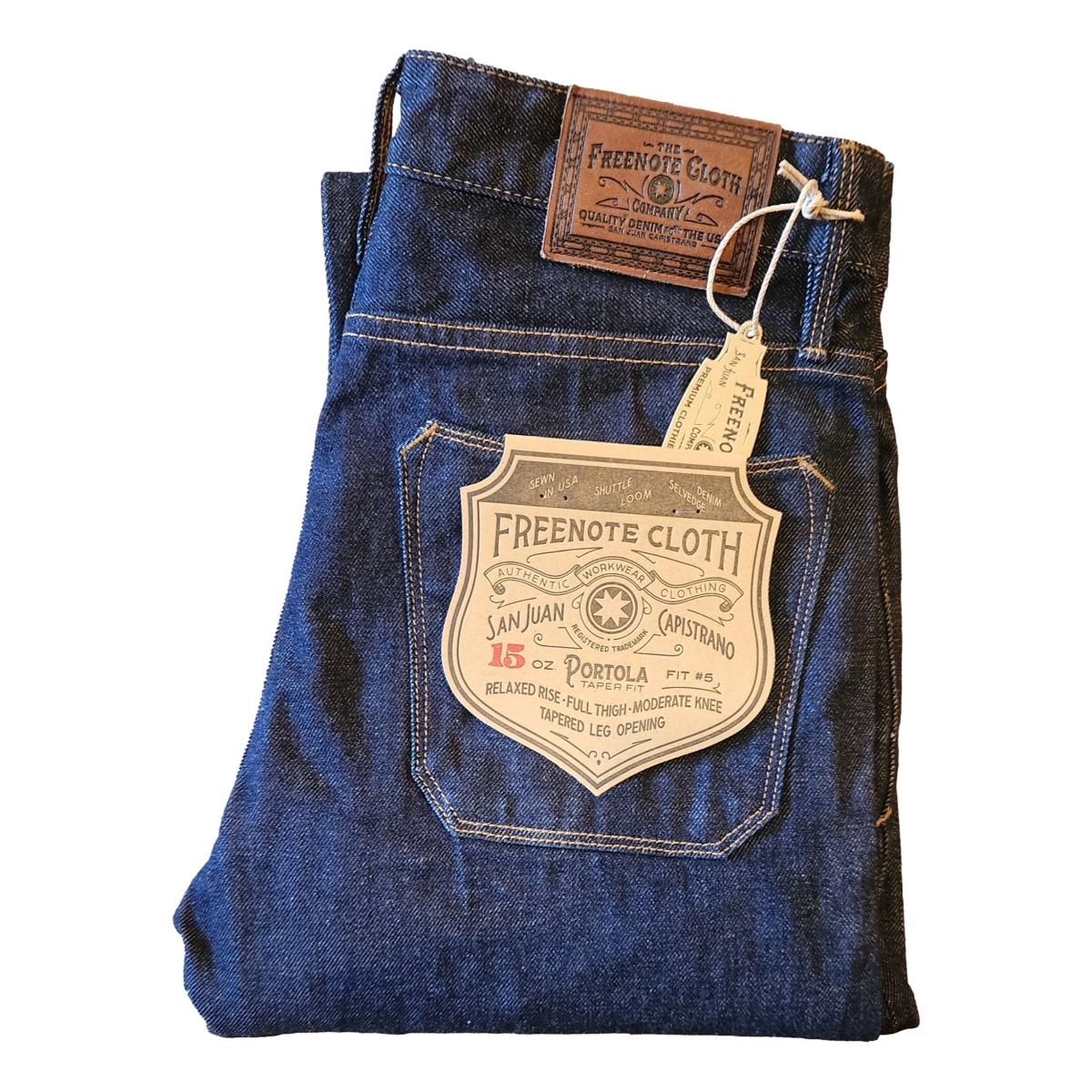 Rinsed Portola Classic Taper 15oz Indigo Denim - Denim