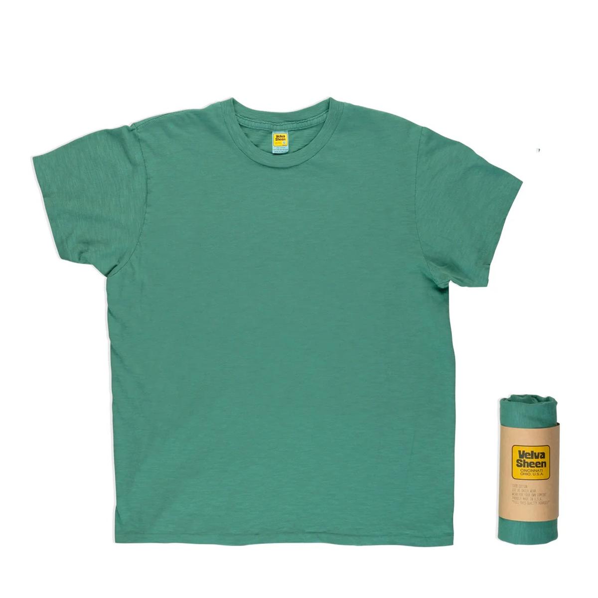 Rolled Crew Neck Tee Foggy Green - T-shirt