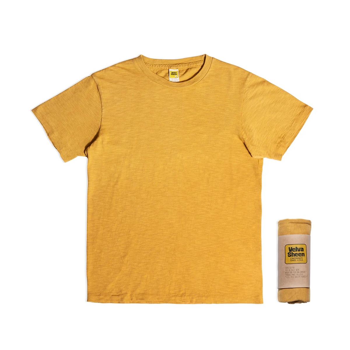 Rolled Crew Neck Tee Mustard - T-shirt