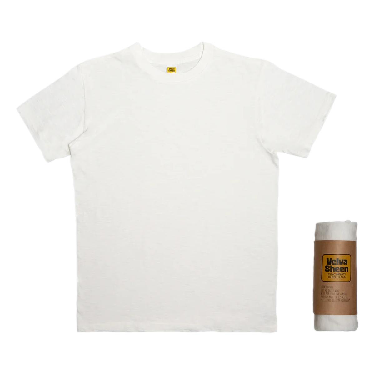Rolled Short Sleeve Crew neck Tee White - T-shirt