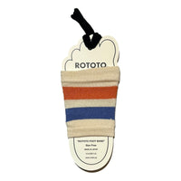 Rototo Foot Band Retro Stripe Blue Orange - Socks