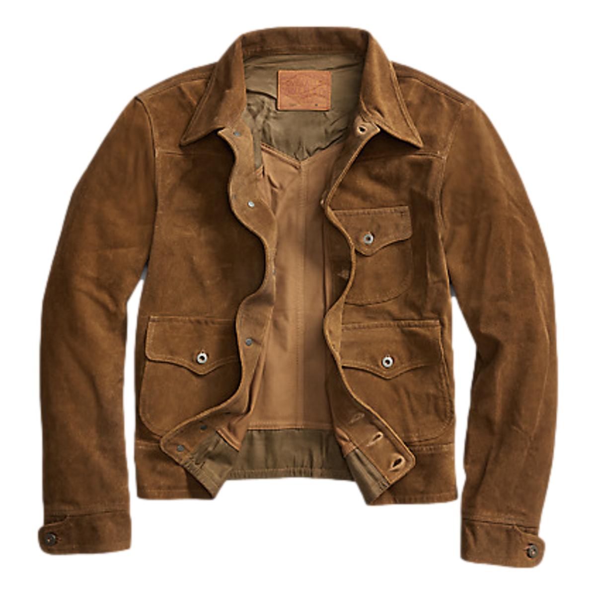 Rust Color Rough Out Jacket Roughout Suede Jacket Brown - MILWORKS