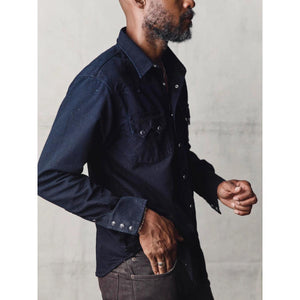 Sawtooth Pearl Snap Reverse Black Indigo Nep - Shirt