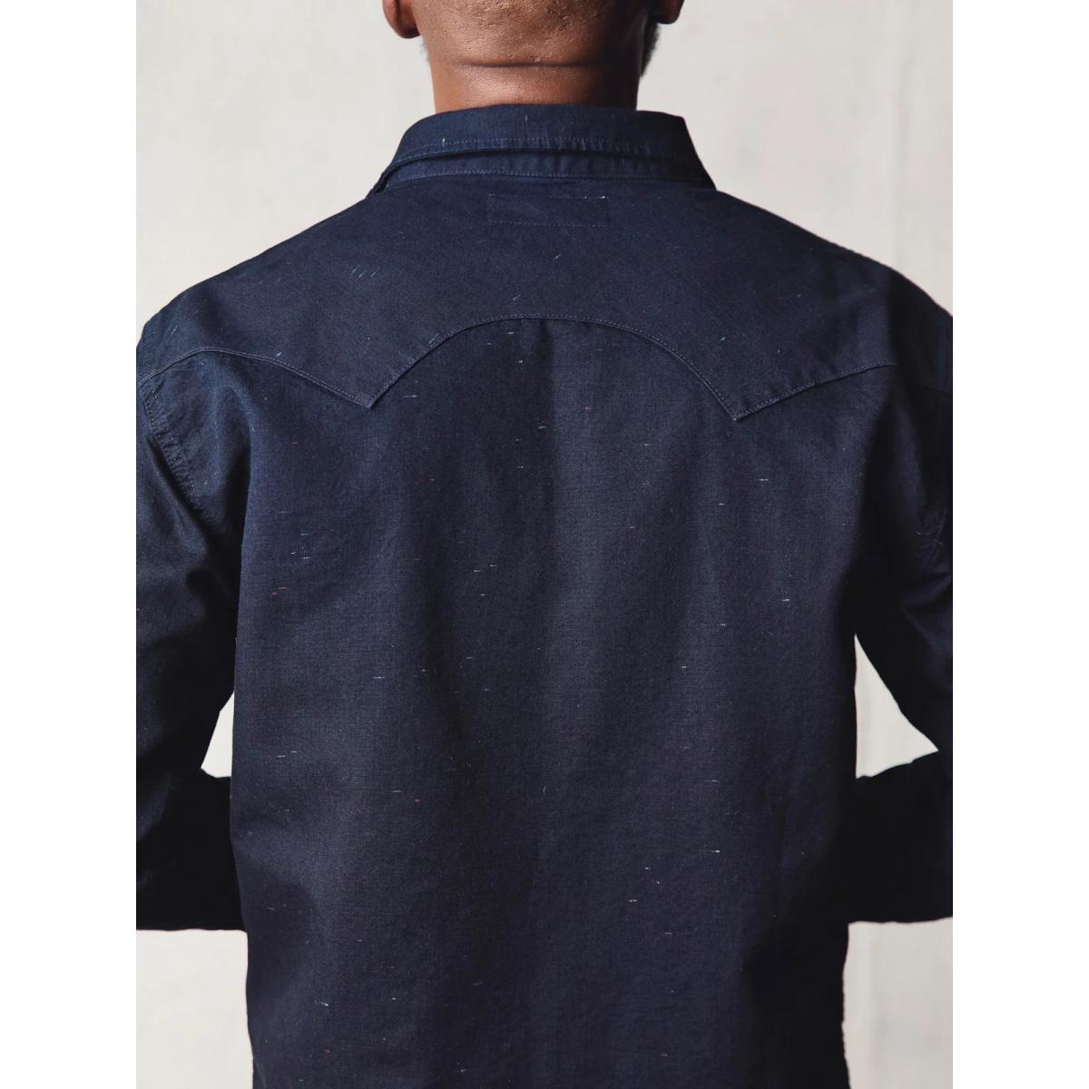 Sawtooth Pearl Snap Reverse Black Indigo Nep - Shirt