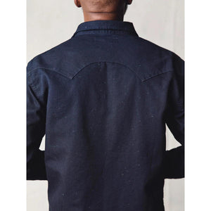 Sawtooth Pearl Snap Reverse Black Indigo Nep - Shirt