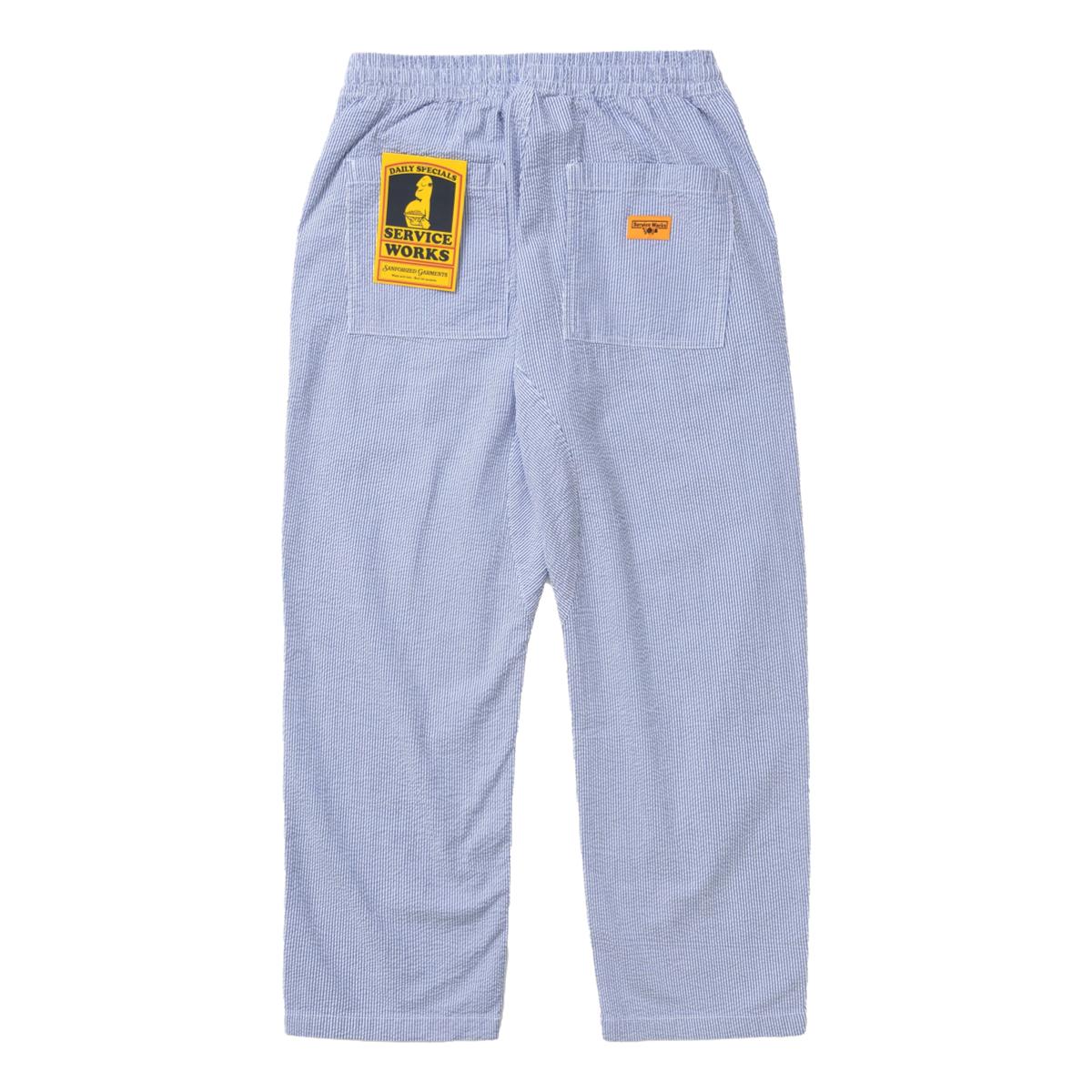 Seersucker Chef Pants Navy Stripe - Fatigue Pant