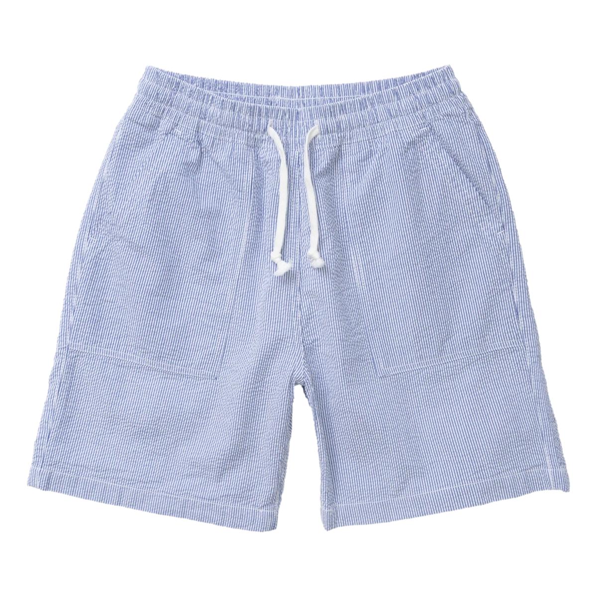 Seersucker Chef Shorts Navy Stripe - Fatigue Shorts
