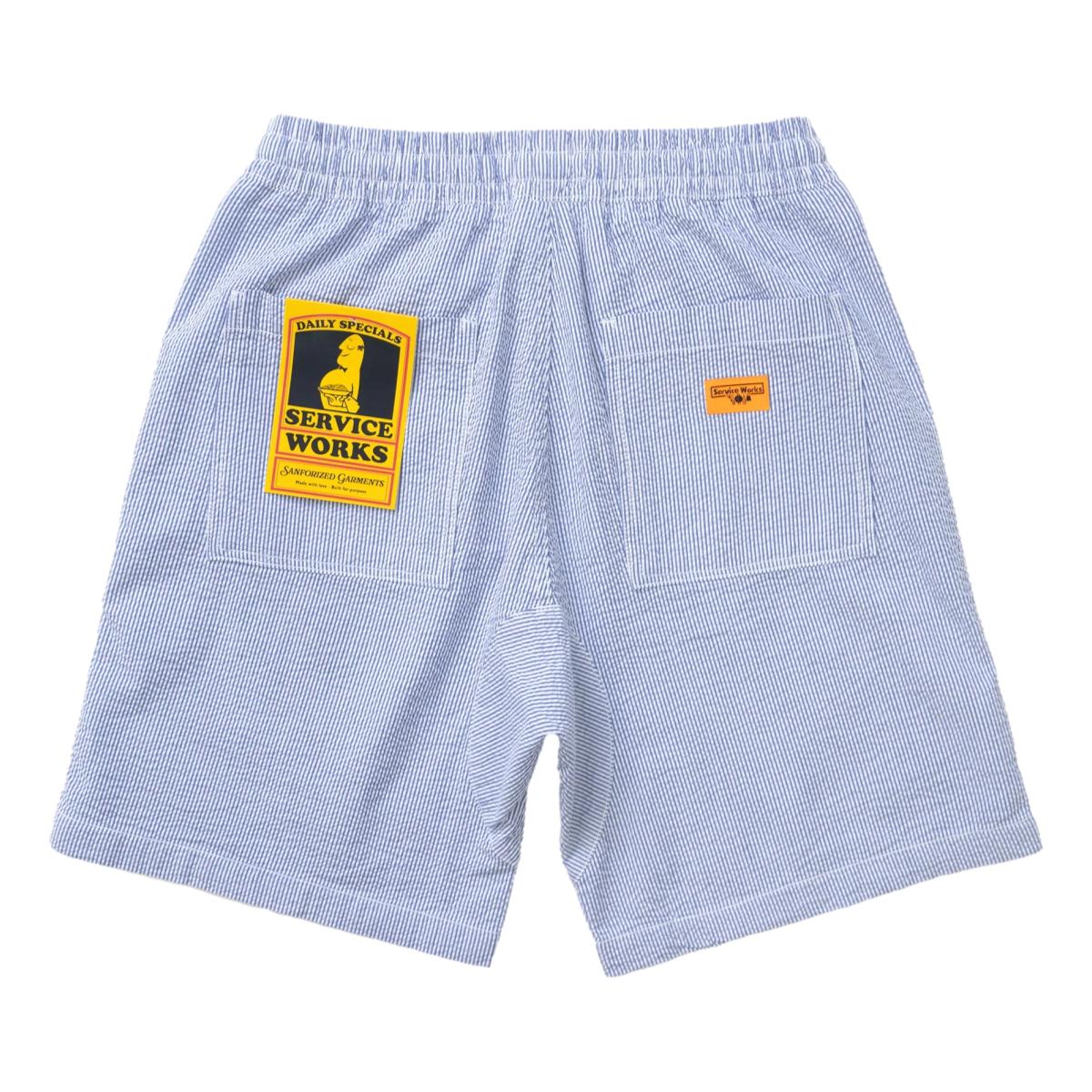 Seersucker Chef Shorts Navy Stripe - Fatigue Shorts