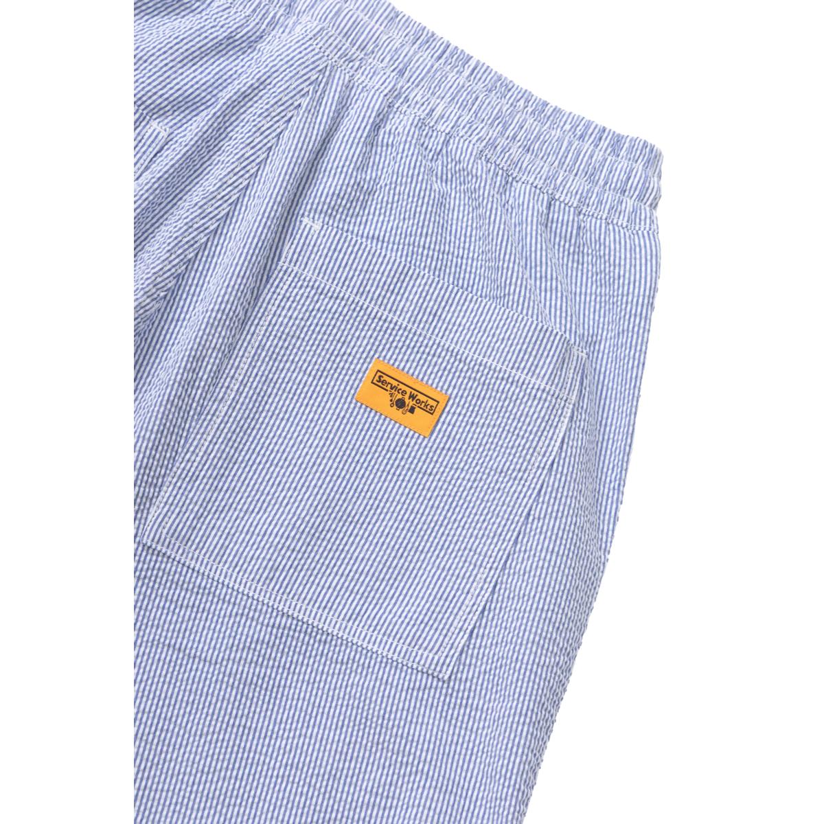 Seersucker Chef Shorts Navy Stripe - Fatigue Shorts