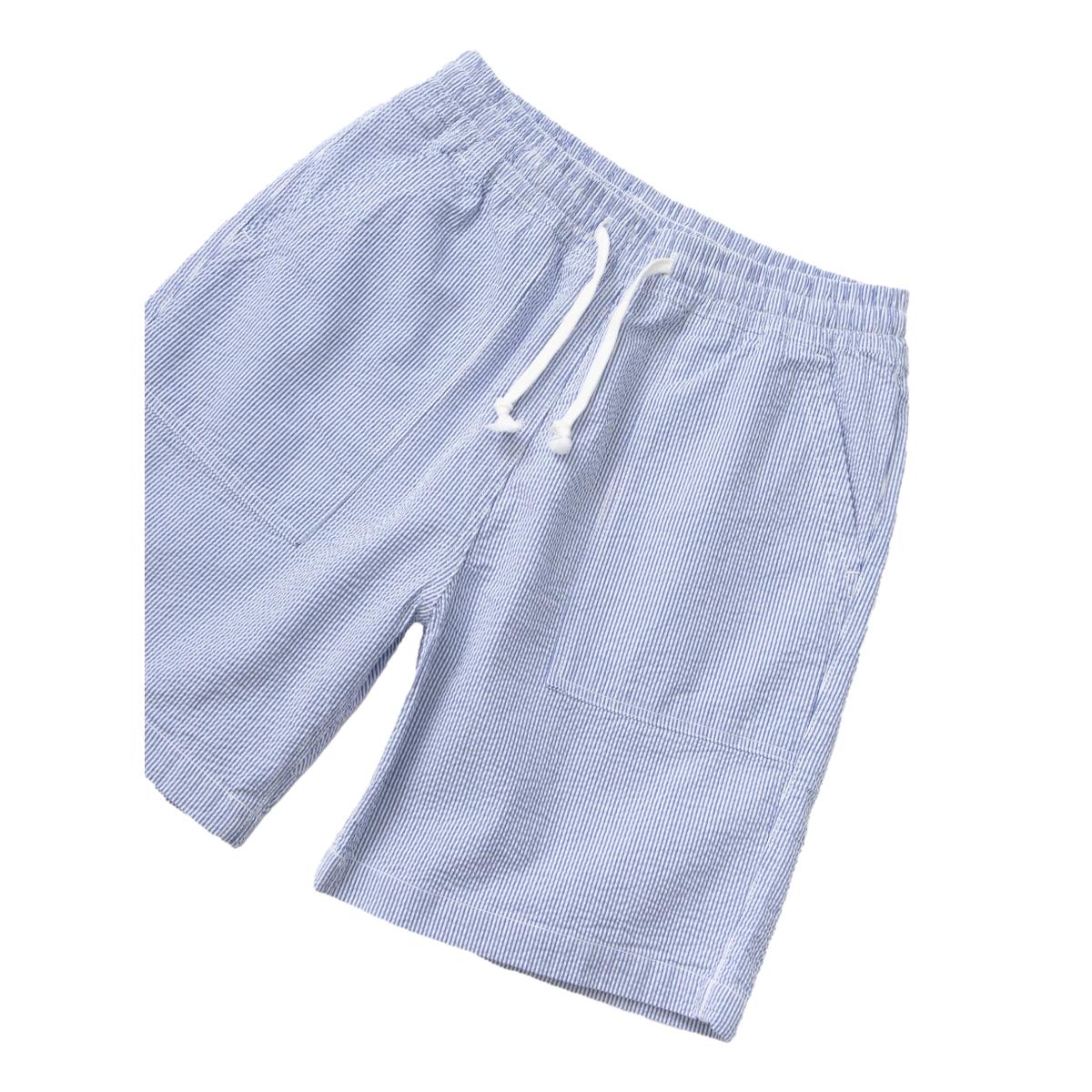 Seersucker Chef Shorts Navy Stripe - Fatigue Shorts
