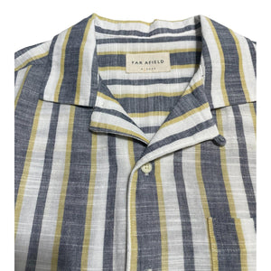 Selleck Shirt Slub Stripe Navy Iris Honey - Shirts