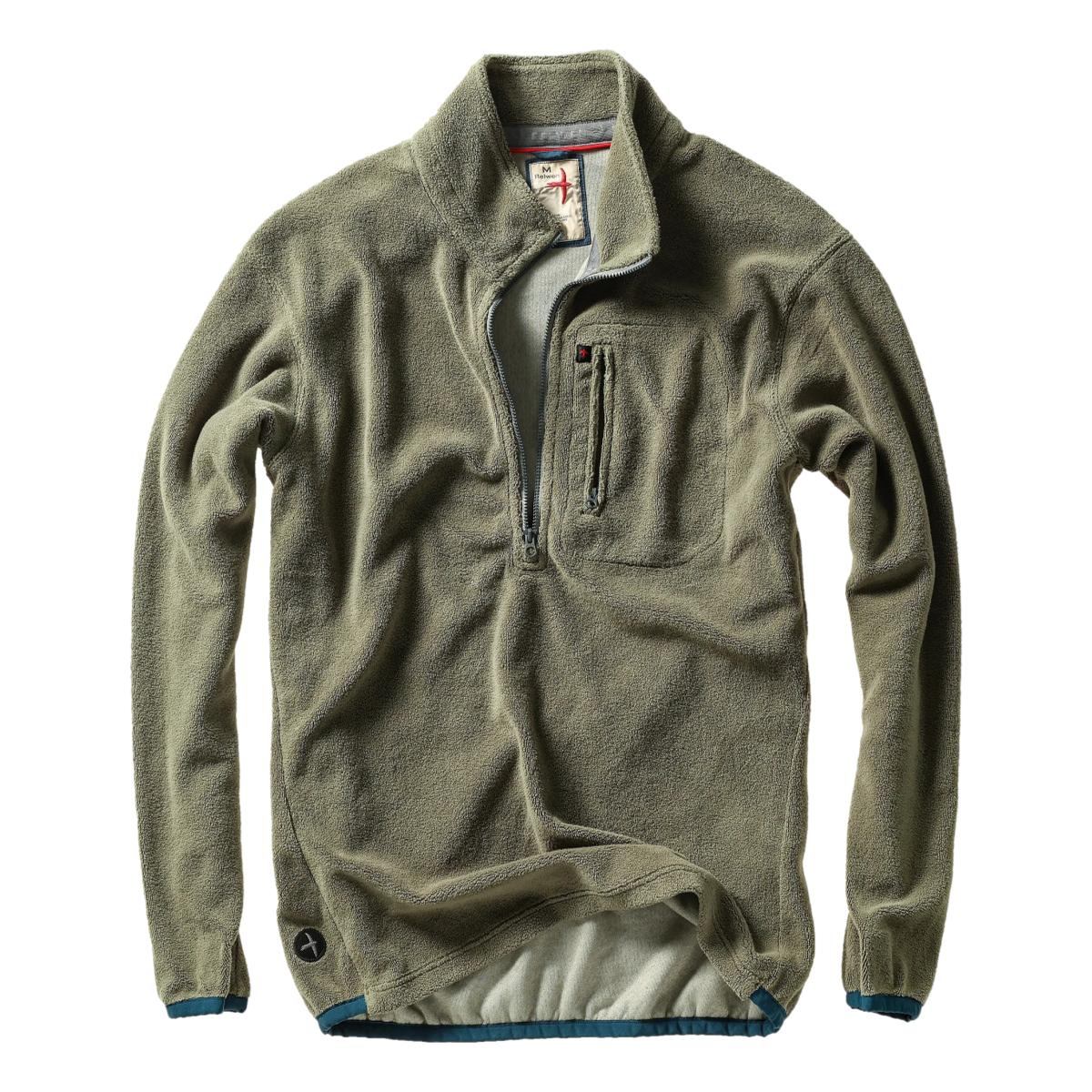Sheared Fleece Half-Zip Olive fade - Fleece