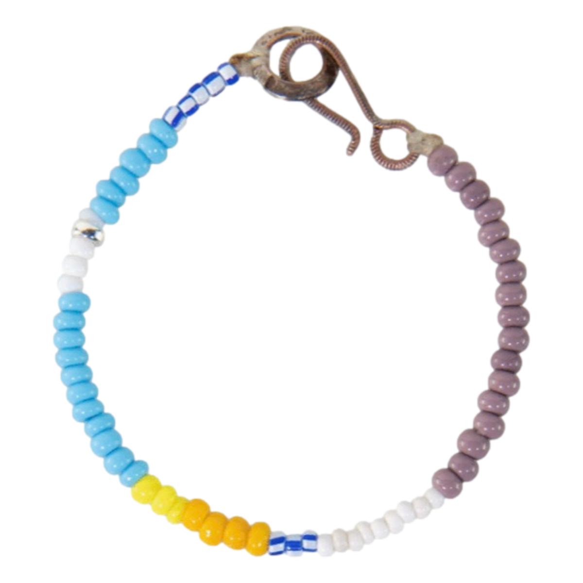 Shell Beads Bracelet Yellow Orange Blue