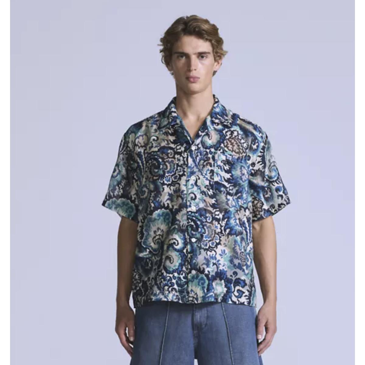Short Sleeve Camp Shirt Jacquard - Shirt