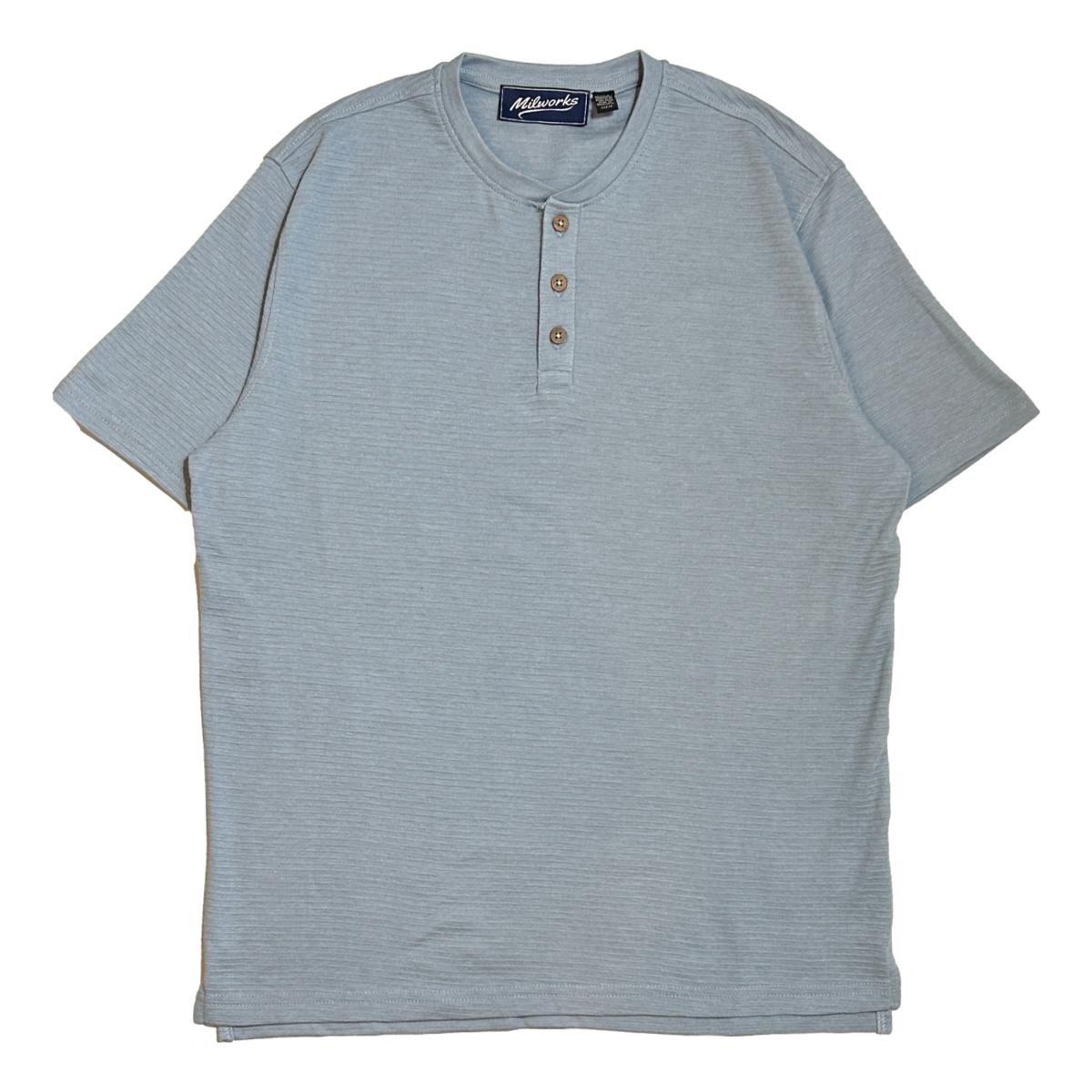 Short Sleeve Henley Blue Melange - Henley
