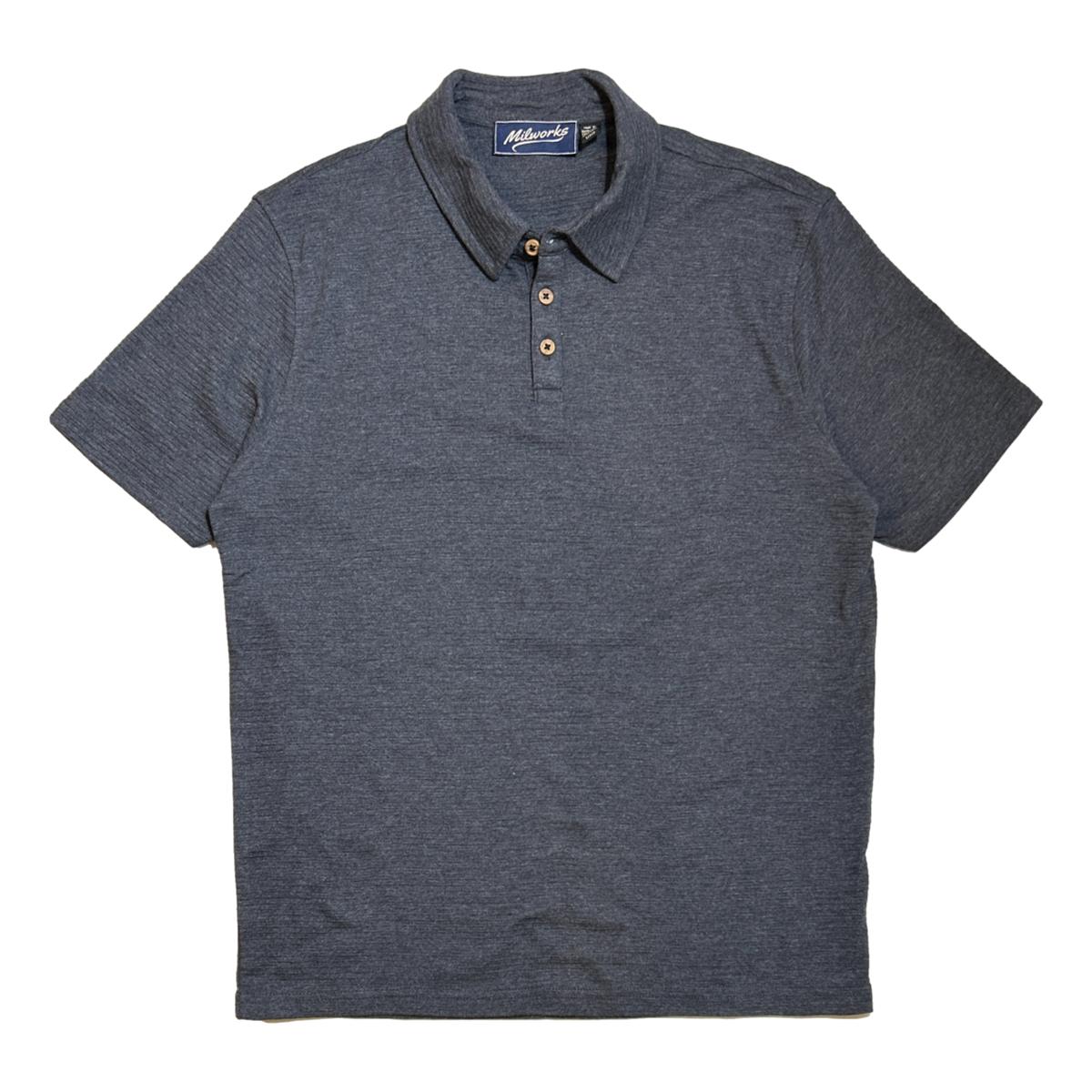 Short Sleeve Polo Navy Melange - Polo