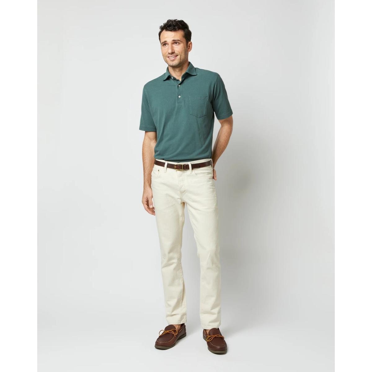 Short-Sleeved Polo Dark Spruce Pima Pique - polo