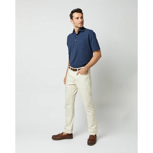 Short-Sleeved Polo Navy Pima Pique - polo