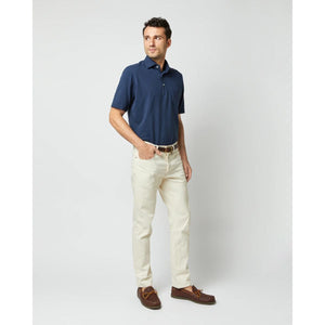 Short-Sleeved Polo Navy Pima Pique - polo