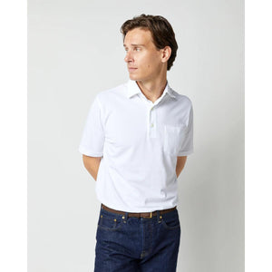 Short-Sleeved Polo White Pima Pique - polo