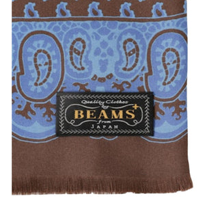 Silk Scarf Geometric Print Brown - Scarf