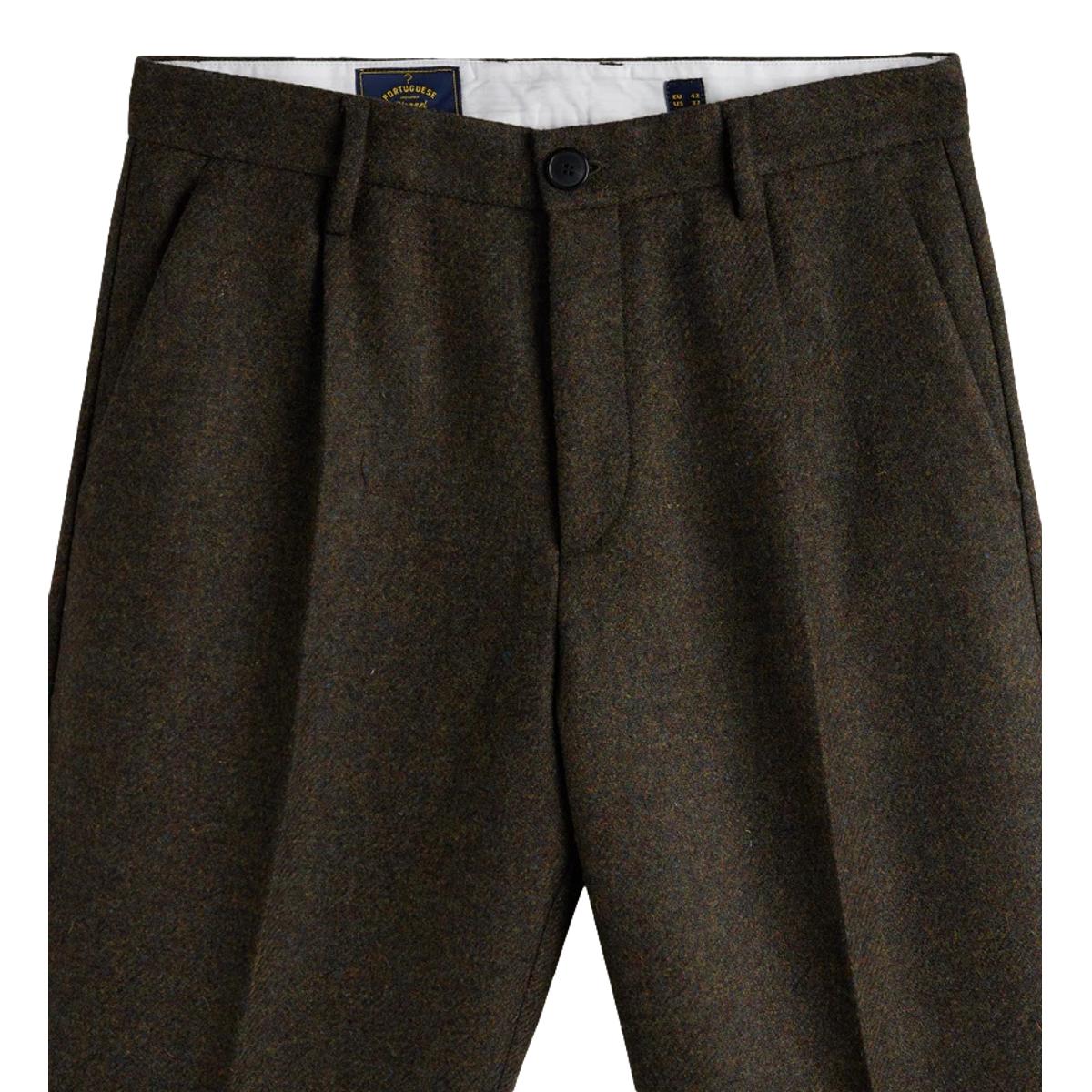 Single Pleat Trousers Forest Green - Pants