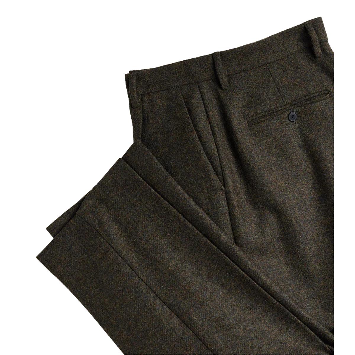 Single Pleat Trousers Forest Green - Pants