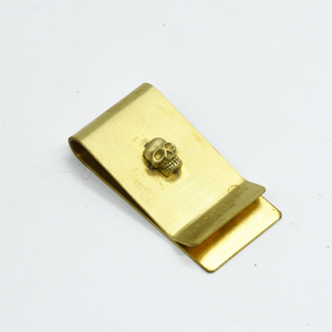 Skull brass money clip