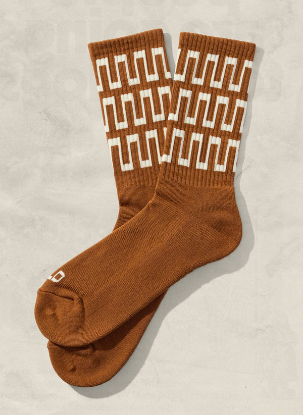 Slacker Crew Socks: Rust - MILWORKS